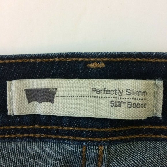 Levi's 512 Women's Jeans Size 14 High Rise Bootcut Perfectly Slimming Dark Denim - Picture 3 of 7